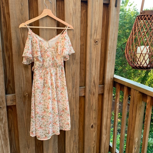 Xhilaration Flouncy Floral Cold Shoulder Sundress - Picture 3 of 7